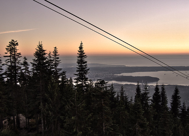 HDR photo of sunset at Grouse Mountain