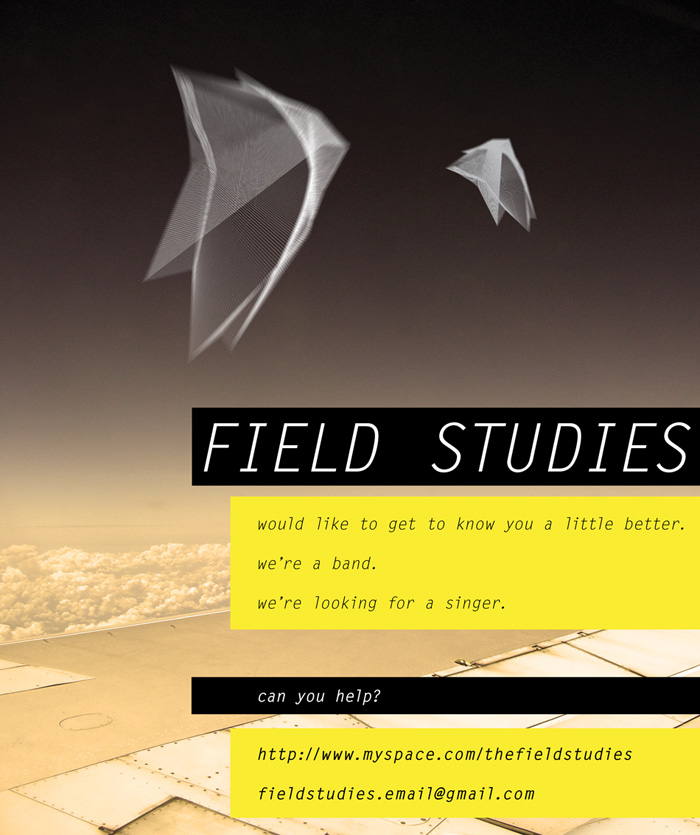 Post for Adelaide-based band Field Studies