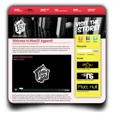 Nine22 Apparel website